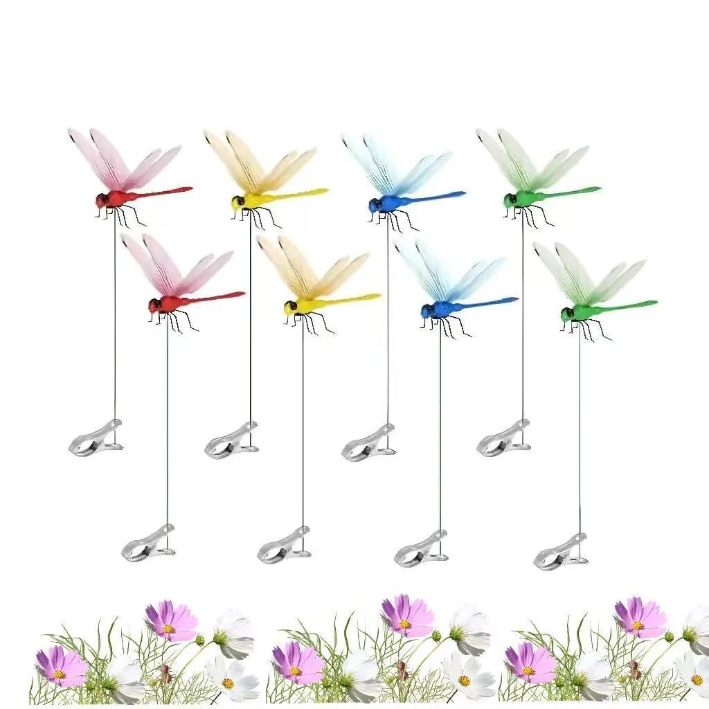 4/8 Pack Fake Dragonfly Clip, Plastic Garden Yard Ornaments, Horse & Deer Fly Repellent For Hat Indoor Outdoor Decor, Backyard Decor, Garden Decor, Outdoor Yard Decor