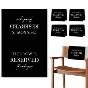 Reserve Seat Chair Signs, Church Bench Fabric Place Holders, Wedding Decorations, Banquets, Celebrations, Meetings ()