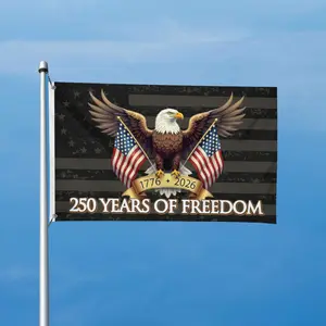 Double-sided American Flag 3x5 FT Heavy Duty Double Sided 3-Ply, UV Protection & Fade Resistant Outdoor US Flag, Reinforced Brass Grommets, Patriotic Decor for 250th Anniversary Celebration, Home Garden Yard Flagpole Usa