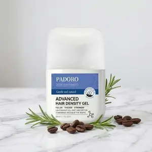 PADORO Anti Thinning Hair Gel Rosemary Scalp For Fuller Hair Damaged Hair Repair Root Nourishment Lightweight Non Greasy Fast Absorption Scalp Care Essence Strengthening Hair Follicle Anti Breakage Volumizing with Massage Brush No Rinse