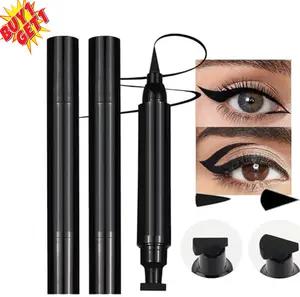 （Buy One Get One Free）2Pcs Black Eyeliner and Wing Stamp Set Big Small Winged Eyeliners Stamps Cat Eye Liner Stamp Stencils Tool for Women All Eye Shapes Waterproof delineador de ojos a prueba de agua contra
