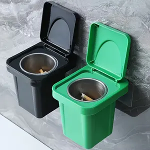 Wall-Mounted Ashtray with Lid, Prevents Smoke Spread, Ideal for Home Use, Durable Design, Easy Installation, Perfect for Smoking Areas, Home Decor, Interior Decoration Accessories