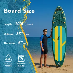 [Deals for You Days]Premium SUP Inflatable Stand Up Paddle Board with 2-in-1 Paddle, Wide Stable Design, Non-Slip Comfort Deck for Adults & Youth