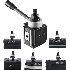 VEVOR Quick Change Tool Post Set, 6 Pcs, Includes Lathe Tool Holders, Wedge Type Tool Post with Turning Tool Holder Accessories, Fit for Mini Lathe & Metal Lathe 6"-12" Swing, Durable Steel Material