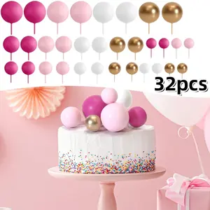 32 Piece Ball Cake Topper Decorations Mini Balloons Cake Topper Balls Cake Decorating Ball Beauty & Personal Care