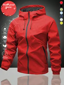 Unisex Waterproof Hooded Jacket, Multiple Colors Available, Outdoor Hiking, City Commute, Spring Fall Travel, Windproof and Breathable