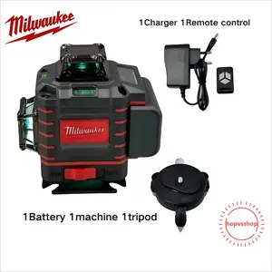 Milwaukee  M18 Red Exterior Rotary Laser Level Kit, Outdoor Leveling for Grading and Foundation Work, High-Range Tool with Receiver and Tripod