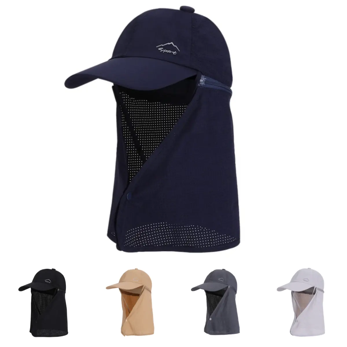 Unisex Multi-Function Sun Visor Sports & Outdoor Hats - Thanksgiving, Quick-Dry Fabric, UV Protection, Cooling, Neck Flap, Side Mesh Vents Heat, Wind/Dust Shield, Adjustable, Space-Saving, One Size Fits Most for Hiking, Casual Sports