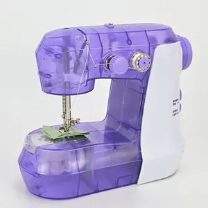 mini sewing machine with adjustable speed dual power automatic winding LED light suitable for beginners