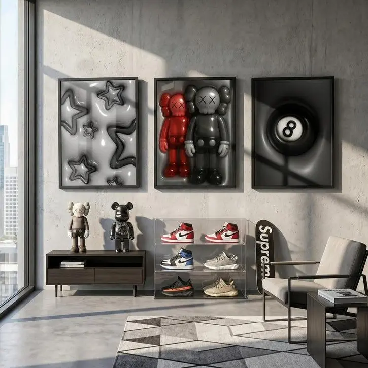 Hyebeast Set Of 3 Room Decor, Hypebast Poster, Cool Wall Art Set, 3D Wall Art, HypeBeast Wall Art, Trendy Wall Art