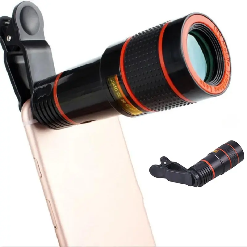 Lens Universal Clip Zoom Cellphone Zoom Lens Phone Camera Telephoto Lens Monocular Telescope Phone Universal Optical Telescope Lens Kit Mobile Phone Lens