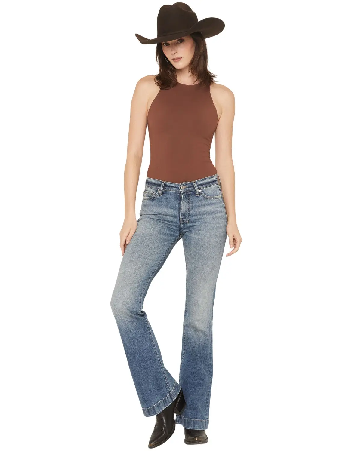 7 For All Mankind Women's Women'S Faded Echo Medium Wash Mid Rise Dojo - 7U30s44a