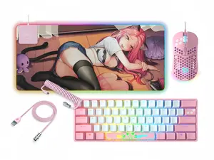 Belle Delphine Purrfect Kitty Combo - K1 Wireless Mechanical Keyboard with Gateron Switches, M1 UltraLight Mouse, RGB Wireless Charging Mousepad, and C1 USB-C Cord