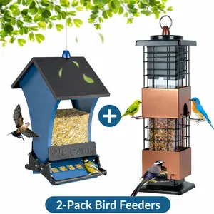 Wildpark 2 PACK Squirrel-Proof Bird Feeders – Durable, Vibrant Orange, Perfect for Cardinals & Chickadees – Ideal Gift for Bird Lovers, Moms & Grandmas