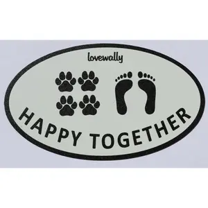 Lovewally Dog Lover Magnet - 35 mil Magnetized Vinyl, UV Fade-Resistant for Car, Truck, Fridge - USA Made Happy Together