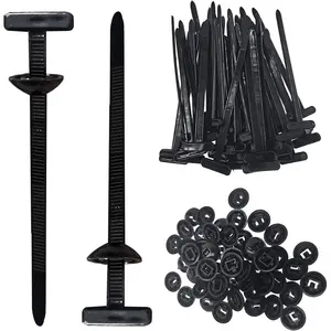 50/100PCS nylon universal cable tie clips - heavy-duty self-locking zipper tie frame, with pin and button design, plastic cable tie tool fastener for car body, UV-resistant zipper, for daily automatic fixation of cars