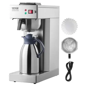 VEVOR 12 Cups Commercial Drip Coffee Maker, Coffee Maker Machine with Thermal Carafe to Keep Warm or Cold, Stainless Steel Pour Over Coffee Brewer for Restaurant, Office, Cafe