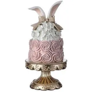 13.5" Resin Easter Cake Bunny Ear/Pedestal