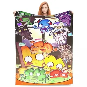 BFDI Poster Redraw  Blankets Battle for Dream Island Vintage Throw Blanket for Home Bedspread  Skin-friendly, lightweight and soft