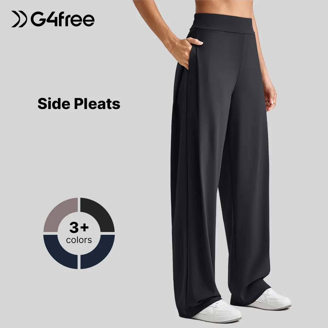 G4Free ShiftReady Wide Leg Dress Pants Women with Pockets High Waisted Trousers Pant Business Casual Petite/Regular/Tall
