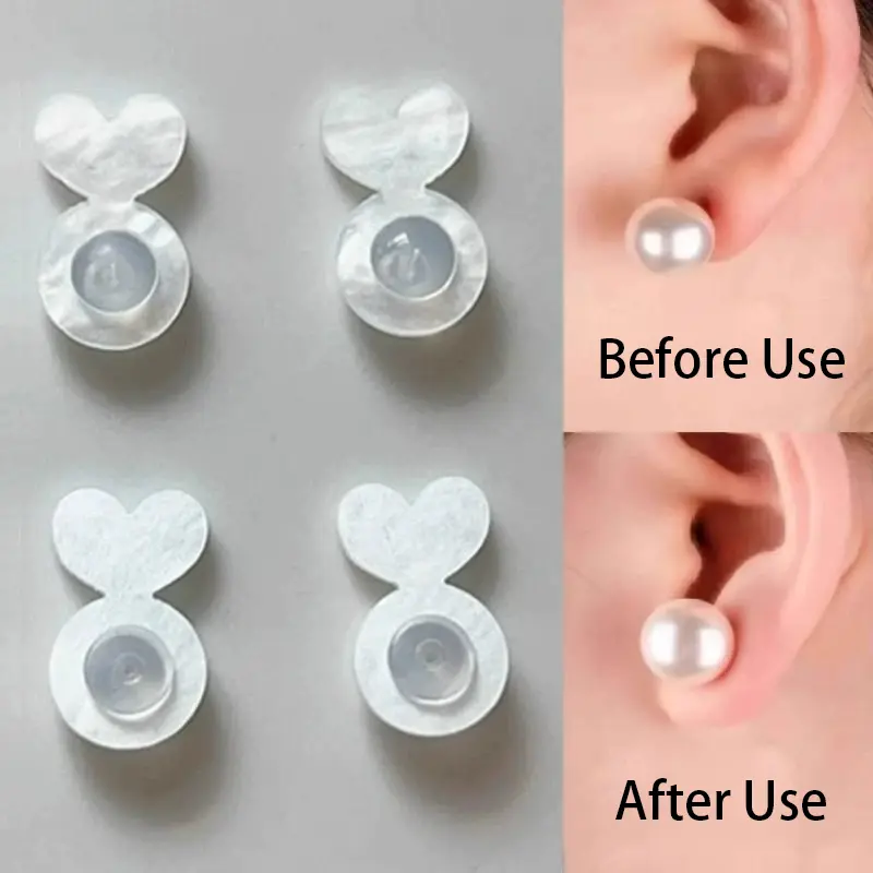 10pcs/20pcs Heart Earring Backs, Earring Lifters for Heavy Earrings, Silicone Earring Backs, Anti-Slip Earring Backs to Prevent Drooping