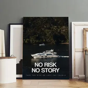 No Risk, No Story Great Wall Art, Canvas Poster, Cute And Vibrant Poster for Bedroom, Dorm, A Perfect Gift Idea for New Year Home Decor Aesthetic Design Colorful Designs