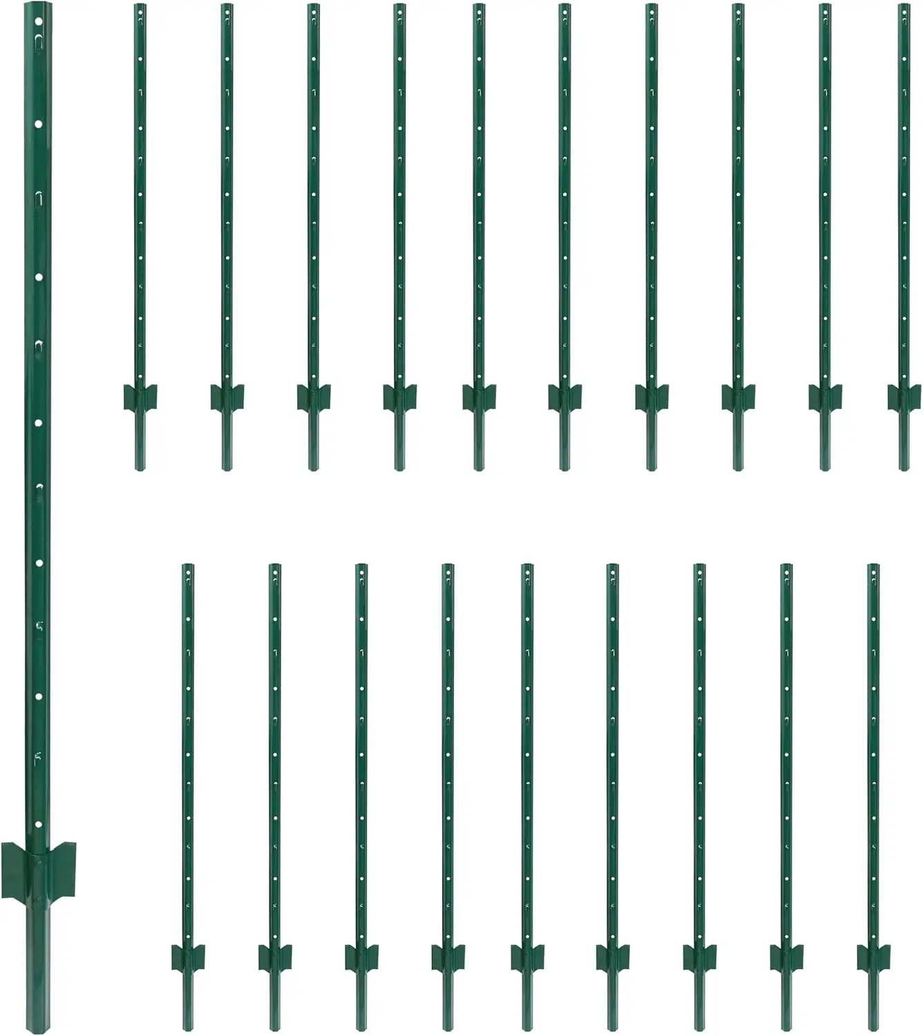 [Deals For You] 20 Pack 3.8 FT Heavy Duty Metal U-Post Garden Fence Stakes, No Dig U-Channel Fence Posts, Corner Anchor Poles for Wire, Electric, Mesh Fencing (20)