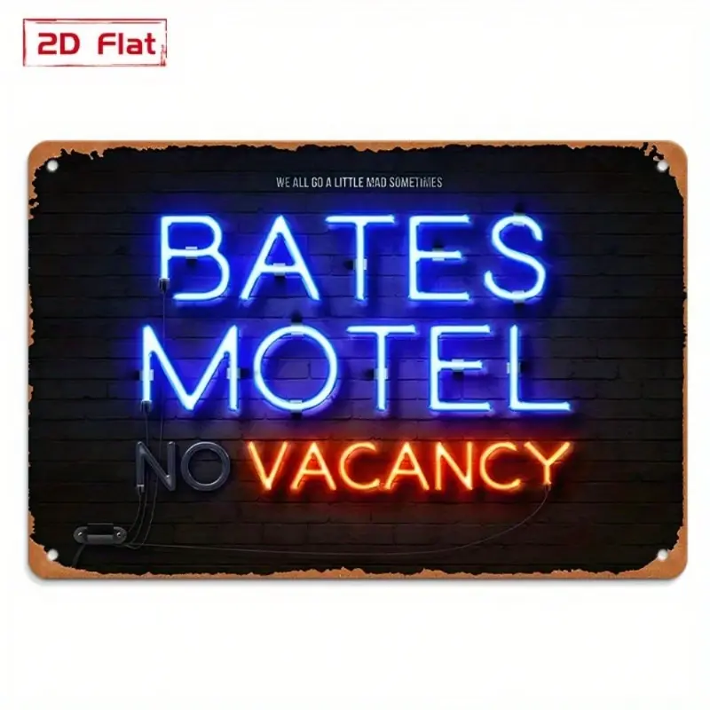 Vintage Art Deco Aluminum Neon Sign No Vacancy Wall Decor for Outdoor Holiday and Home Easy Install 7.87x11.81 Inch