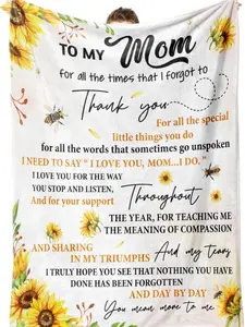 Mother's Day Gift Mom Birthday Gifts Blanket from Daughter Son, Throw Blanket 30x40 50x60 60x80 hellokittyblankets