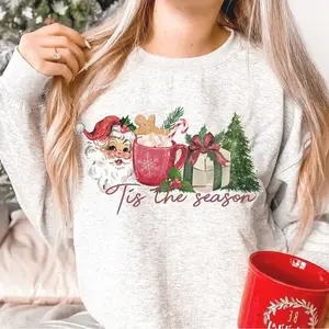 Tis the Season T-Shirt - Santa Claus Merry Christmas Sweatshirt, Christmas Vibes Holiday Clothing, Unisex