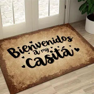 Home Welcome To My Home Spanish Welcoming Mat Vintage Floor Mat Stylish Carpet Kitchen Carpet Home Decoration Carpet Decoration Item, Vintage Design Rug, Home Decorative Rugs