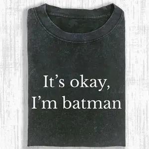 Retro Batman Fan Gift, Oversized Streetwear Style, Dark Humor Slogan Tee, Unisex Vintage Top, Justice League Slogan