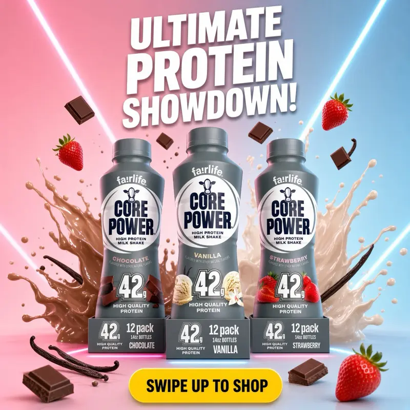 Fairlife Core Power High Protein Milk Shakes - 42g Protein per Bottle - 12 Pack - Chocolate, Vanilla, Strawberry Flavors
