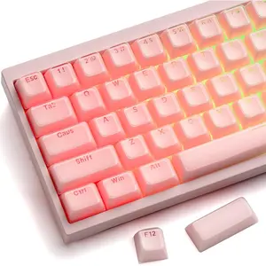 XVX  Jelly Keycaps for Mechanical Keyboard, Cute  Keyboard Keycaps, Shine Through Keycap Set Compatible with 61/68/84/87/98/100 ANSI and ISO Layout MX Switches Mechanical Keyboard
