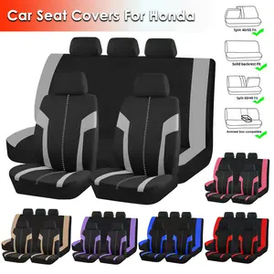 For Honda CR-V CRV Full Set Car Seat Covers, 100% Breathable Airbag Compatible Car Seat Protectors, 40/60 Split Rear Bench Seat Universal Fit Most Vehicles Sedans SUVs