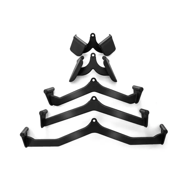 Summerwins 5PCS Thick Metal Lat Pull-Down Bar Attachment Set - Non-Slip Ergonomic Cable Machine Handles, Rustproof Triangular Stability Gear, Easy-Attach Accessory for Home Gym Back Exercises