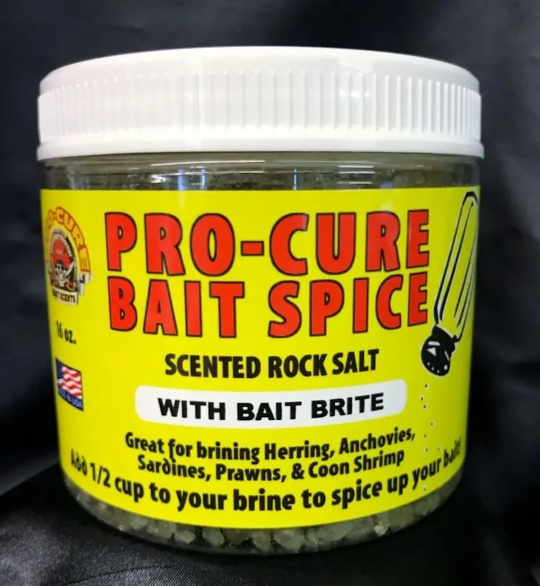 Pro-Cure Bait Spice Scented Rock Salt with Bait Brite & Natural, 16 Ounces