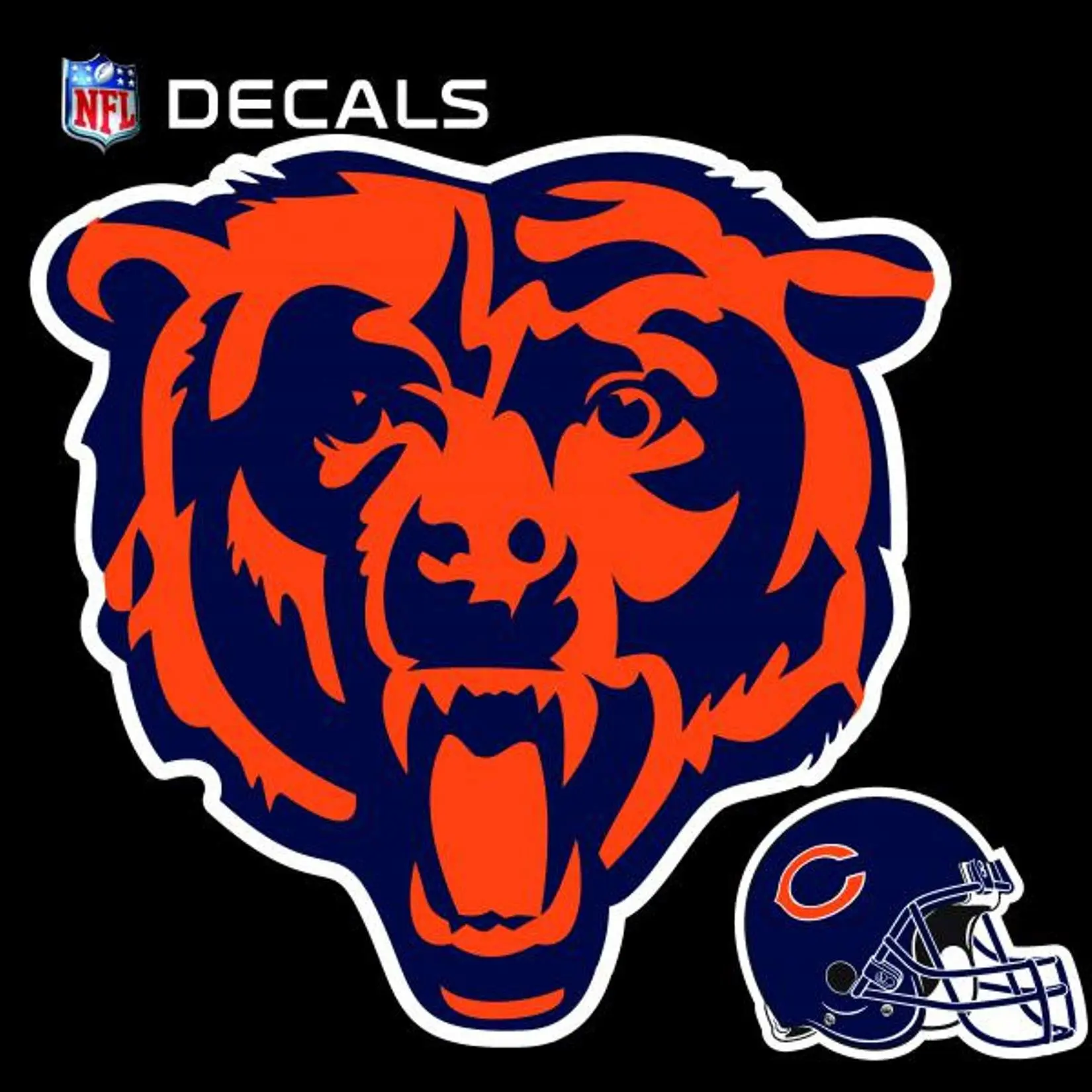 Chicago Bears Premium 8 Inch Decal Sticker, Logo Design, Flat Vinyl, Shape Cut, Easy Peel & Stick Application, Great for Auto or Home, Officially Licensed