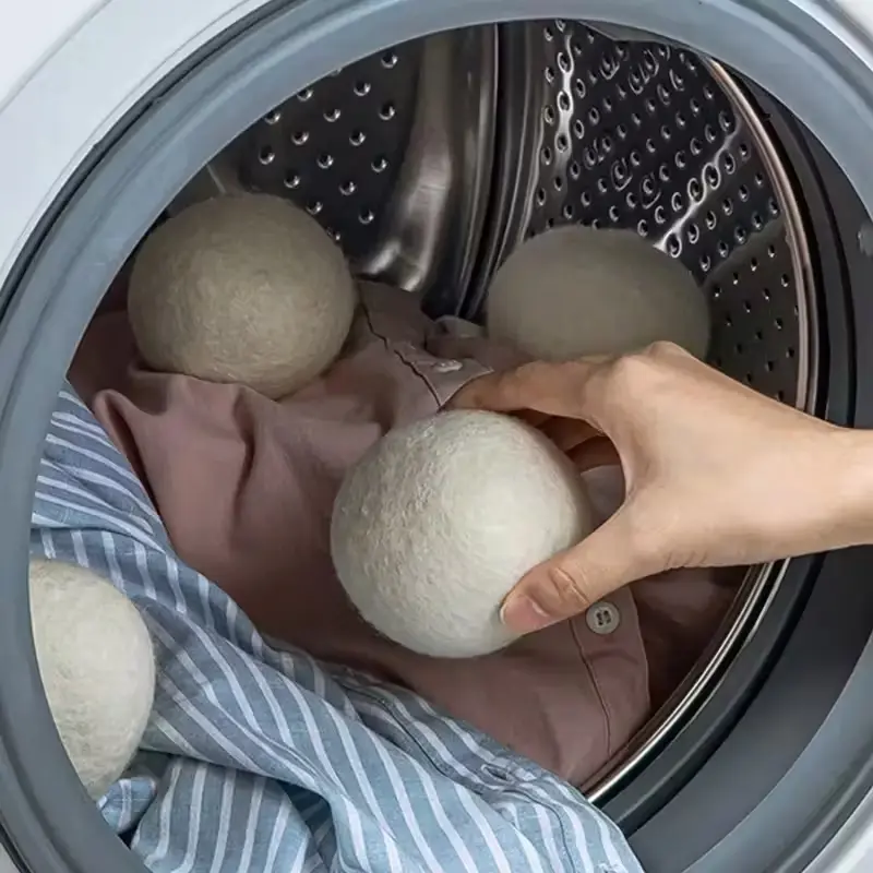 6 Pack Wool Dryer Balls, Laundry Balls, Laundry Accessories, Natural Fabric Softener, Reduces Wrinkles, Saves Drying Time, Gentle on Bacteria, Safe for Sensitive Skin, Elegant Design, Home Goods, Household Items