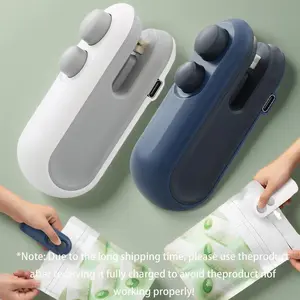 Mini Snack Bag Sealer, 2 in 1 Heated USB Rechargeable Snack Bag Sealer, Plastic Bag Resealer, Keep Food Fresh.
