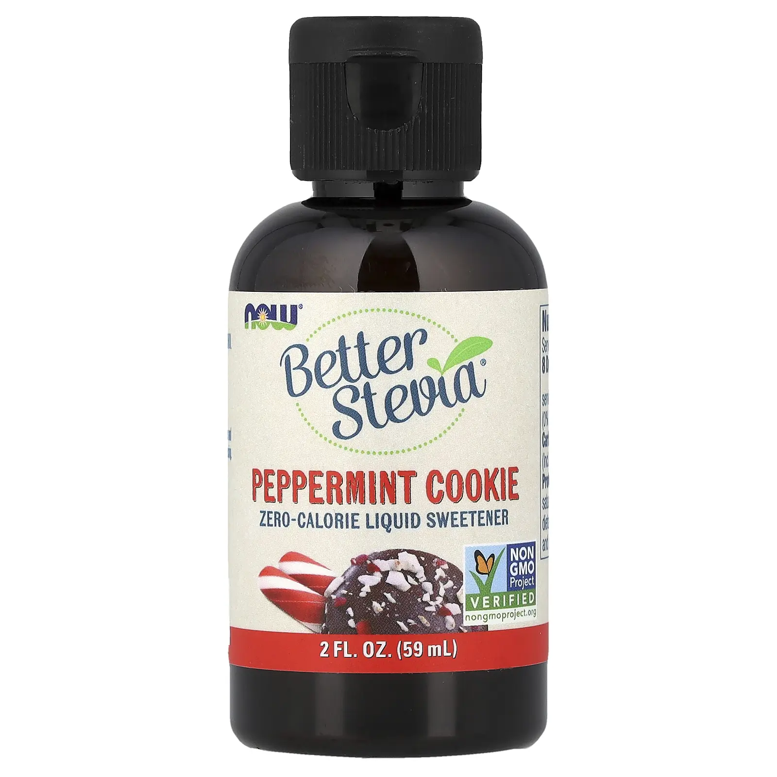NOW Foods Better Stevia®, Zero-Calorie Liquid Sweetener, Peppermint Cookie, 2 fl oz (59 ml)