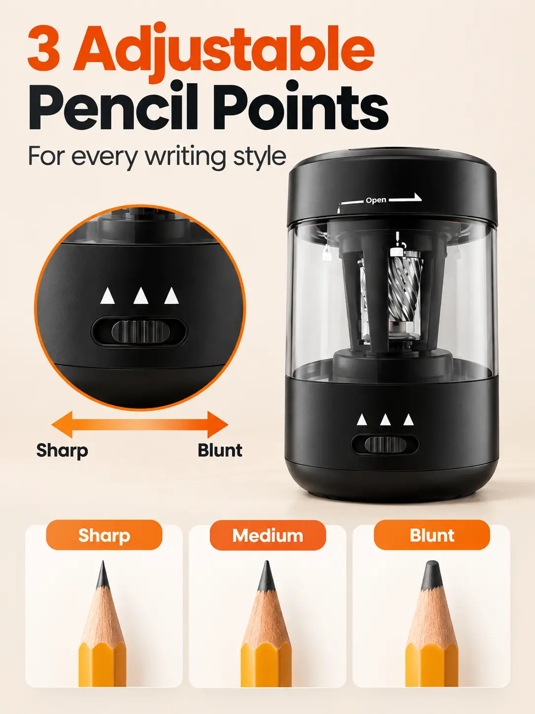 Smart Electric Pencil Sharpener | Rechargeable Automatic Sharpener for Kids, Students & Artists | Fun Learning Gift for Home, School & Office