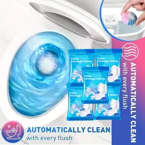 Automatic toilet cleaner tablets, portable toilet cleaner for home use, powerfully removes stubborn stains, long-lasting deodorization, and features a refreshing dual-color fragrance.