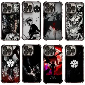 Anime Black Clover Cool Five-leaf Clover Pattern Phone Case for IPhone 17 16 15 14 13 12 11 Pro Max Air Plus Anti Fall Matte Protective Drop-proof Gift Unique Design