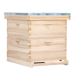 MayBee Hives Langstroth Bee Hive Starter Kit, Cedar Wood Bee Hive Kit  include Deep Bee Box And  Medium Super Box With Wooden Frame And Beeswax Plastic Foundations for Beginners Pro Beekeepers , Best Garden Beekeeping Equipment Beekeeping Supplies tiktoks