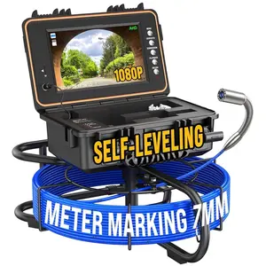 Sewer Camera with Meter Marking, 9'' IPS Screen, 100ft 7mm Cable, HD 1080P Sewer Drain Video Inspection Camera with DVR Recorder and 32GB SD Card, 5100mAh Battery