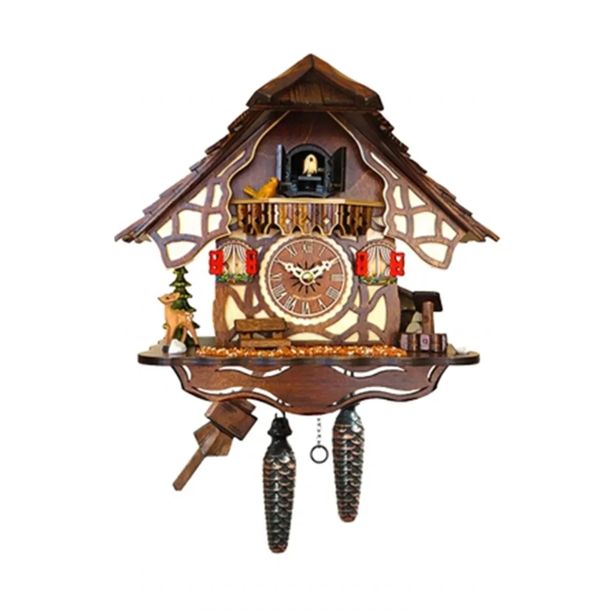 ENGS 416QM Engstler Basic House-Shape Full-Size Analog Clock, Battery-Powered Home Decor Supplies, 10 h x 10.5 w x 6.5 d in. Room Decor Accent