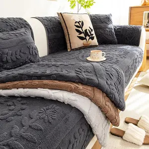 Bohemian Jacquard Fleece Sofa Cushion, 1 Count Non-slip Elastic Sofa Slipcover, Home Protector, Sofa Slipcover, Pet Friendly Sofa Cover, Couch Covers for 1-4 Seater Sofa