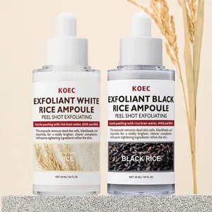 Rice Extract Exfoliating Facial Serum, Black Rice Ampoule, 1 Count Gentle Exfoliating Facial Essence, Deep Cleansing Facial Serum, Face Skin Care Product for Women & Men