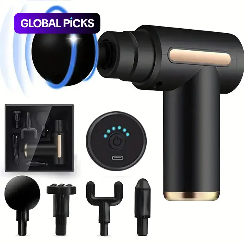 1 Massage Gun, Deep-Tissue Handheld Muscle Impact Massager for Body, Back, and Neck Relaxation, Ultra-Compact Design, High-Torque Motor, Father's Day Gift #GLOBAL PICKS